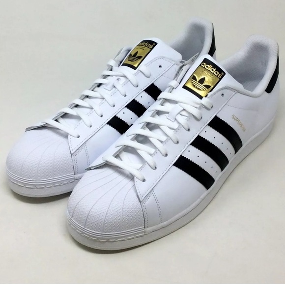 NWT Adidas Men's Originals Superstar Clamshell Toe Sneakers, White/Black, Sz 19 - Picture 1 of 12